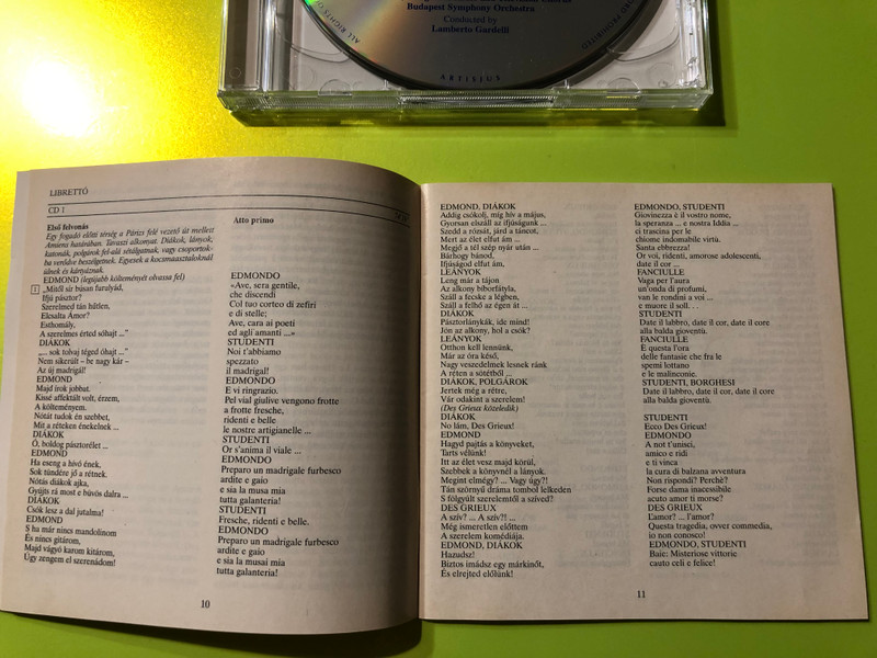 Puccini's Tragic Masterpiece: Manon Lescaut featuring Great Hungarian Voices CD (5991811264826)