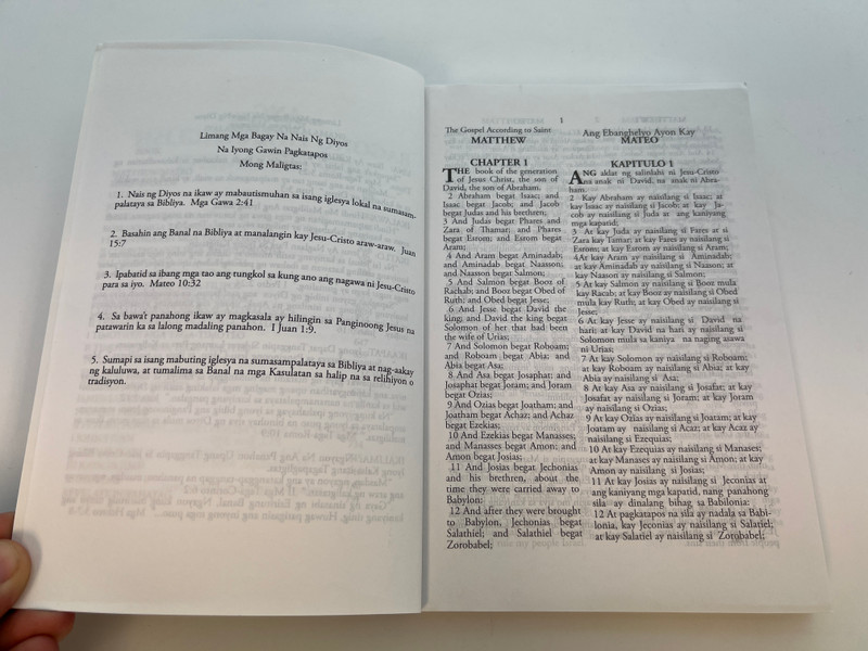 Tagalog/English KJV 1611 Parallel New Testament - The Pure Word of God for the Philippines / Softcover (TagalogEnglishKJV)