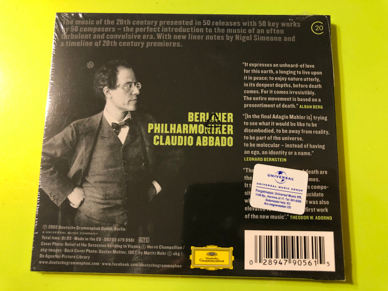 Mahler's Swan Song: Claudio Abbado Conducts the Berlin Philharmonic in Symphony No. 9 CD (028947905615)