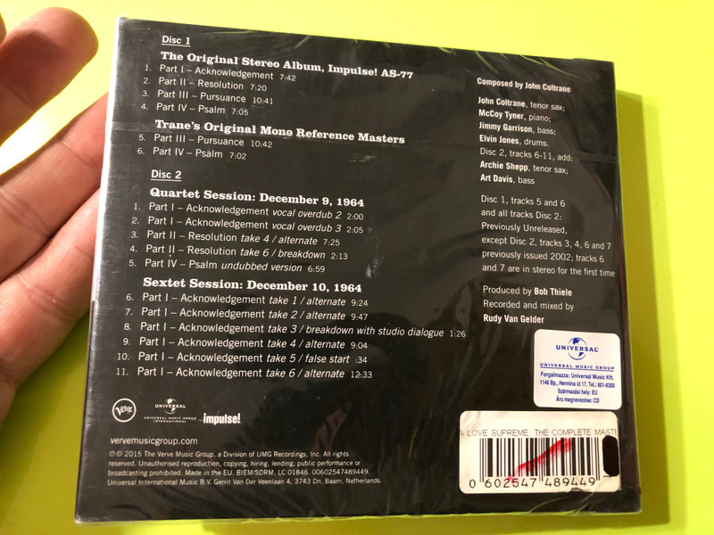 John Coltrane 'A Love Supreme: The Complete Masters' - An Essential Spiritual Jazz Experience 2CD (00602547489449)