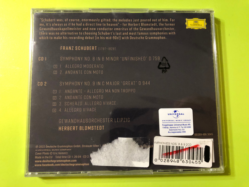 Timeless Melodies: Herbert Blomstedt Conducts Schubert's Majestic Symphonies Nos. 8 & 9 (2 CD) (0028948630455)