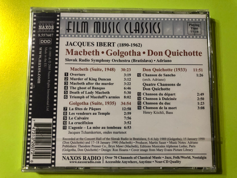 The Divine and the Dramatic: Rare Film Music Classics by Jacques Ibert (Macbeth, Golgotha, Don Quichotte) CD (747313260720)