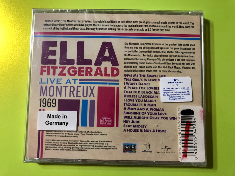 Ella Fitzgerald: Live at Montreux 1969 (First-Time CD Release) (00602445947294)