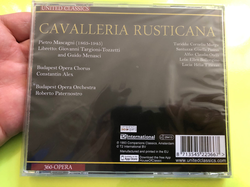 Pietro Mascagni – Cavalleria Rusticana CD (8713545220667.)