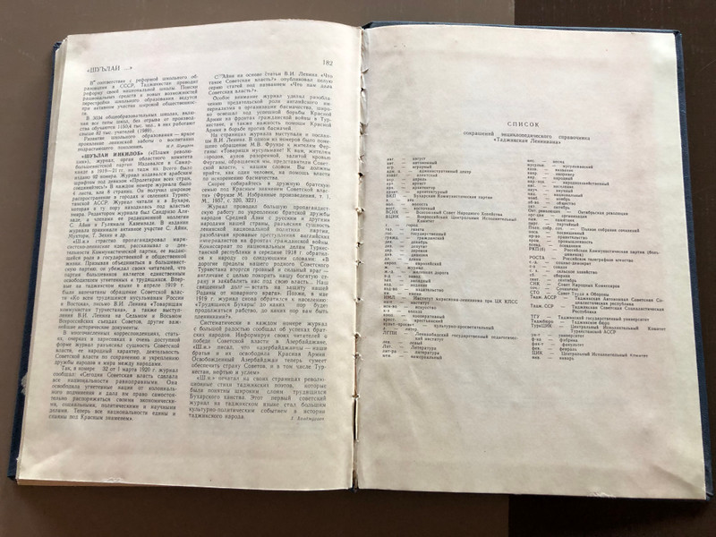 Таджикская ЛЕНИНИАНА / Tajik Leniniana Encyclopedic Reference / Hardcover (SBK 13:5512)