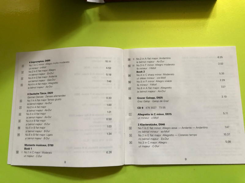 Franz Schubert – Complete Piano Sonatas & Impromptus 9xCD (028947830184)