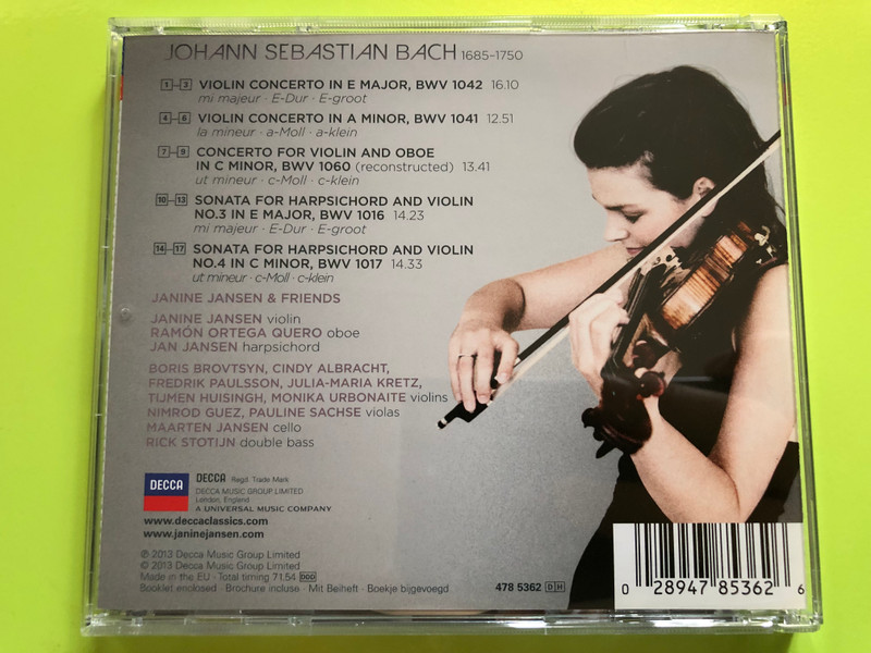 J.S. Bach – Violin Concertos / Janine Jansen & Friends CD (028947853626)