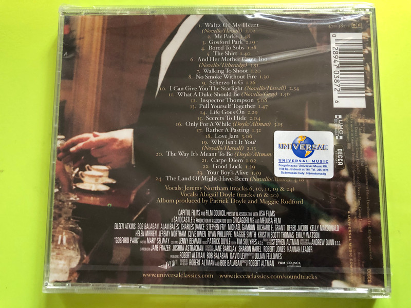 Gosford Park – Original Motion Picture Soundtrack CD (028947311529)