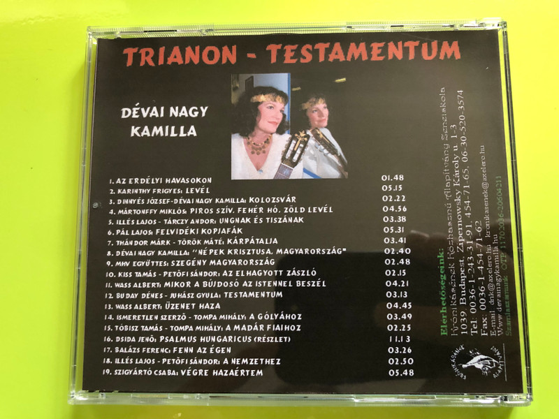 Dévai Nagy Kamilla és Krónikásai – Trianon: Testamentum CD (DévaiNagyKamilla)