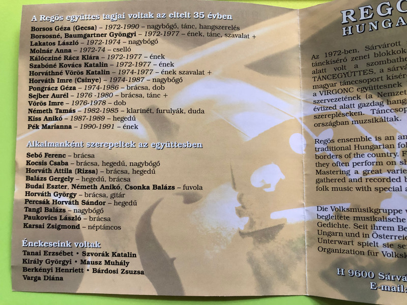 Regös Együttes – Regösének 35 / Hungarian Folk Music – 35 Years of Tradition CD (RegösEgyüttes)