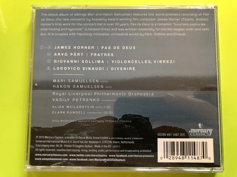 James Horner – Pas de Deux (Mari & Håkon Samuelsen) CD (028948114870)