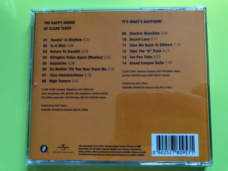 Clark Terry – The Happy Horns of Clark Terry / It’s What’s Happenin’ (Impulse! 2-on-1 Edition) CD (0602527809571)
