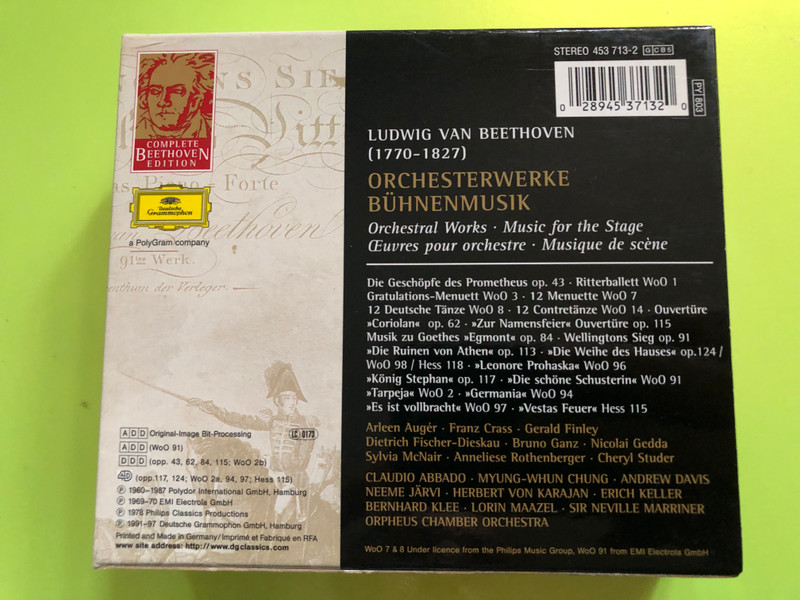 Beethoven – Orchestral Works & Music for the Stage (5-CD Set) | Complete Beethoven Edition Vol. 3 (028945371320)