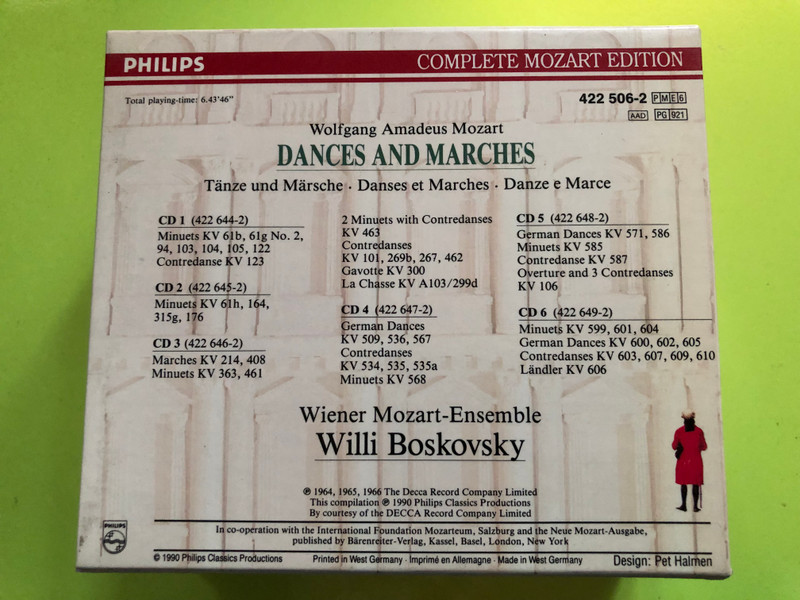 Mozart – Dances & Marches (6-CD Set) | Philips Complete Mozart Edition Vol. 6 (028942250628)