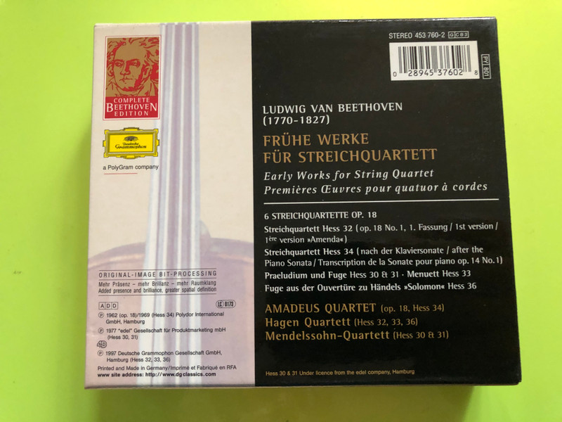 Streichquartette (The Early String Quartets) – Complete Beethoven Edition, Vol. 11 (3xCD) (028945376028)
