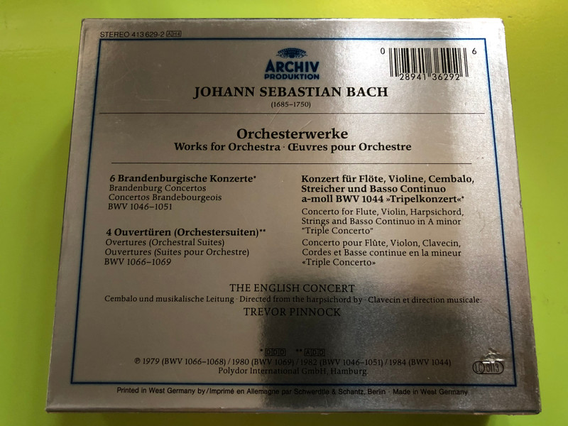 Johann Sebastian Bach – Orchesterwerke / Works for Orchestra (The English Concert, 4-CD Set) (028941362926)