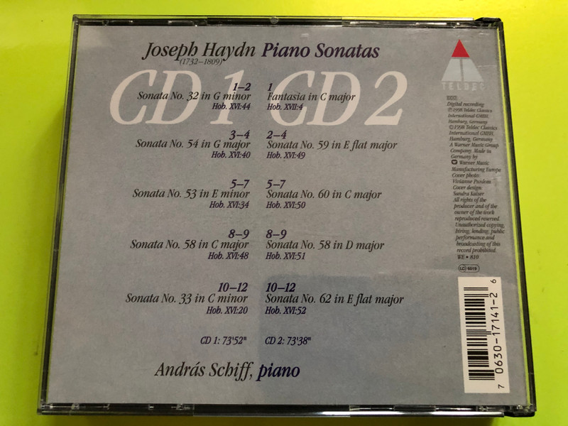 Joseph Haydn: Piano Sonatas – András Schiff (2-CD Set, Teldec) (706301714126)