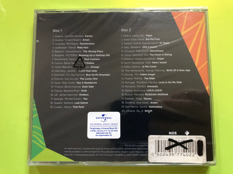 Eurovision Song Contest Rotterdam 2021 – Official 2CD Collection (0602435774022)