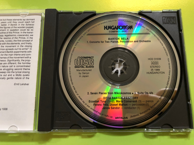 Ditta Bartók-Pásztory Plays Bartók (CD) (HCD 31039)