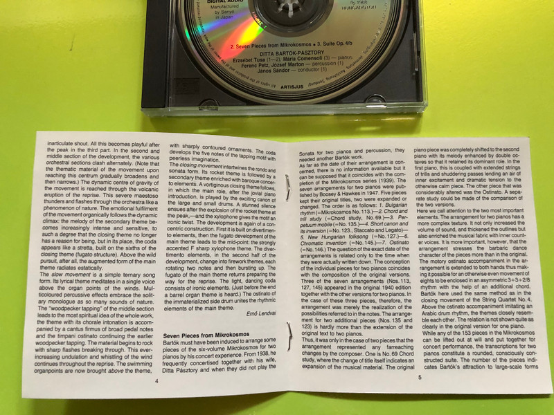 Ditta Bartók-Pásztory Plays Bartók (CD) (HCD 31039)