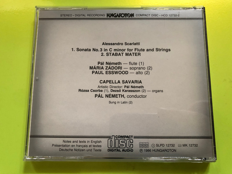 Alessandro Scarlatti: Stabat Mater / Flute Sonata in C Minor (Hungaroton HCD 12732-2) (HCD 12732-2)