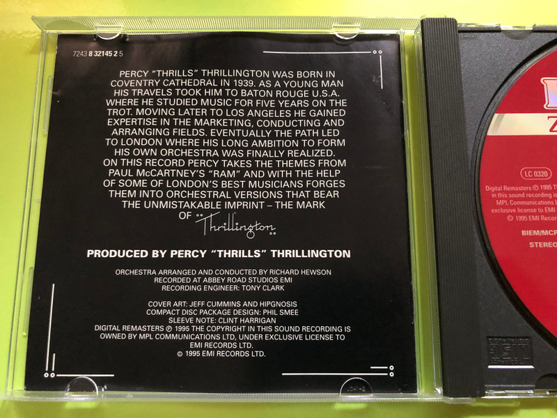 Percy “Thrills” Thrillington – Thrillington (Regal Zonophone / EMI) CD (724383214525)