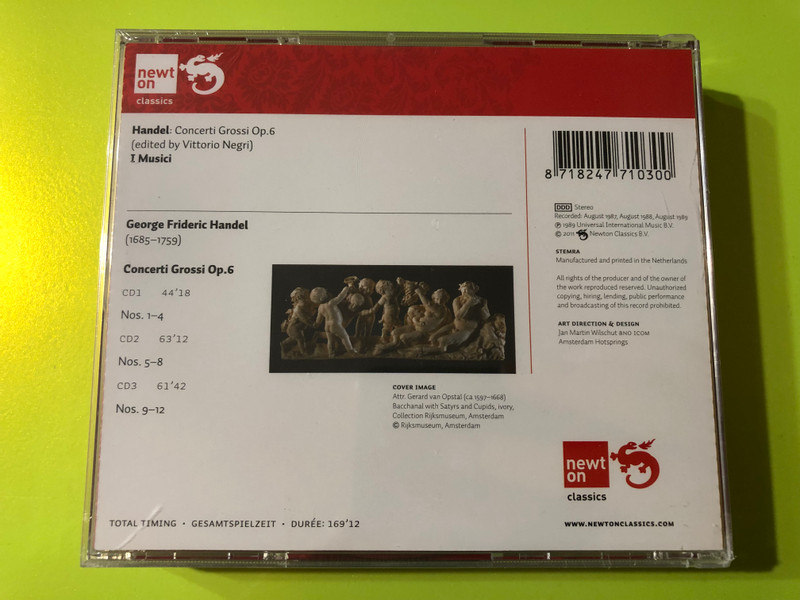 Handel: Concerti Grossi Op.6 – I Musici (Newton Classics 3CD Set) (8718247710300)