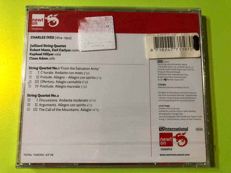 Charles Ives: String Quartets Nos. 1 & 2 – Juilliard String Quartet CD (8718247711970)