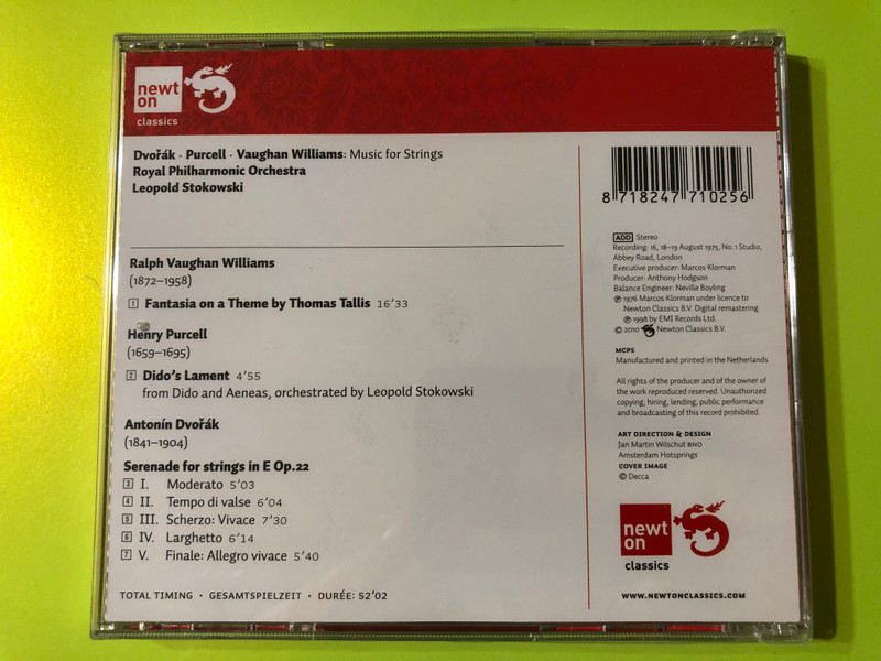 Dvořák · Purcell · Vaughan Williams: Music for Strings – Leopold Stokowski / Royal Philharmonic Orchestra (Newton Classics CD) (8718247710256)