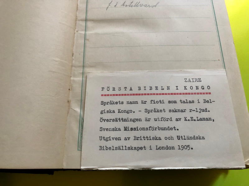 Bibeln på Fioti – The First Bible in Kongo (1905) (BibelnpåFioti)