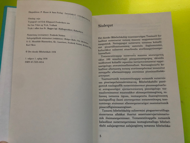 Tussiaatit – The Book of Psalms in Greenlandic (Kalaallisut), 1978 Edition (8775231026)