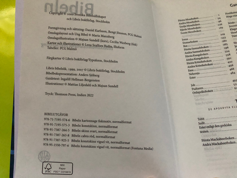 BIBELN – Bibelkommissionens översättning (BK), Libris Bokförlag 2022 Edition (9789171955746)