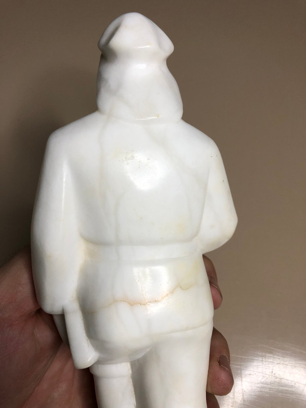 Vintage Alabaster Coal Miner Statue – A Tribute to Industrial Heritage (CoalMiner)