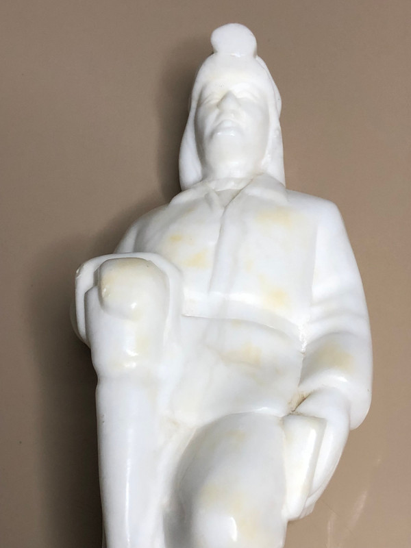 Vintage Alabaster Coal Miner Statue – A Tribute to Industrial Heritage (CoalMiner)