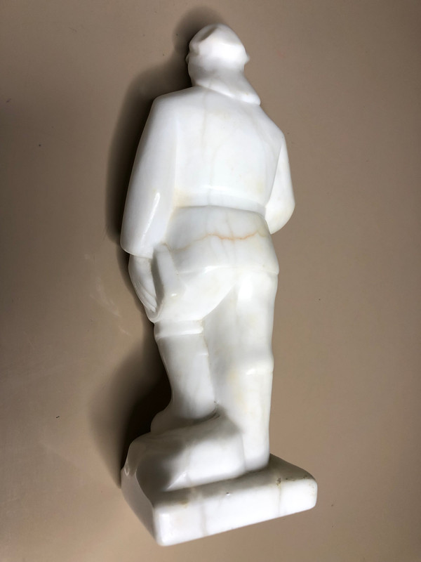 Vintage Alabaster Coal Miner Statue – A Tribute to Industrial Heritage (CoalMiner)