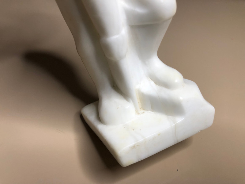 Vintage Alabaster Coal Miner Statue – A Tribute to Industrial Heritage (CoalMiner)