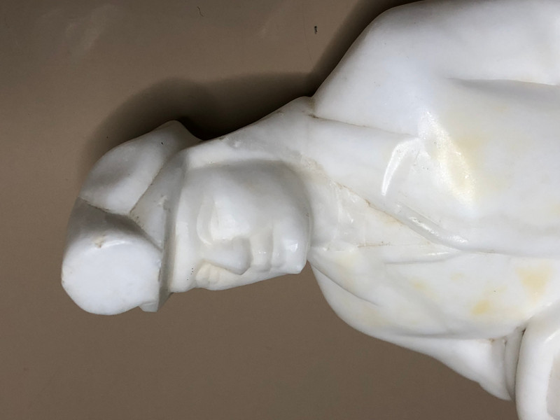 Vintage Alabaster Coal Miner Statue – A Tribute to Industrial Heritage (CoalMiner)