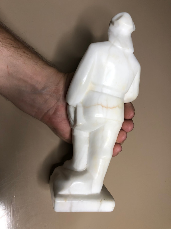 Vintage Alabaster Coal Miner Statue – A Tribute to Industrial Heritage (CoalMiner)
