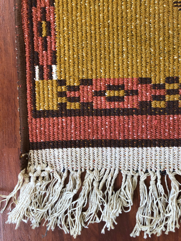 Vintage Hand-Woven Vladimir Lenin Portrait Rug: A Rare Piece of Soviet History (c. 1950s) (VladimirLeninRug003)