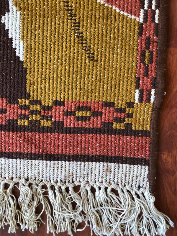 Vintage Hand-Woven Vladimir Lenin Portrait Rug: A Rare Piece of Soviet History (c. 1950s) (VladimirLeninRug003)