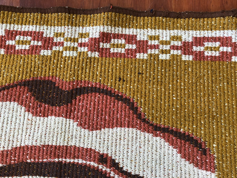 Vintage Hand-Woven Vladimir Lenin Portrait Rug: A Rare Piece of Soviet History (c. 1950s) (VladimirLeninRug003)