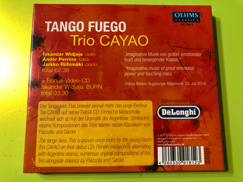 TANGO FUEGO: Trio CAYAO’s Fiery Debut with Piazzolla, Gardel, and Originals CD (4260330918123)