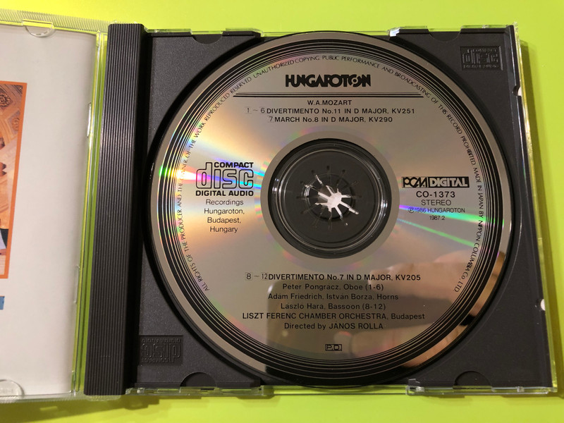 W. A. Mozart: Two Divertimentos (K. 251 & K. 205) – Liszt Ferenc Chamber Orchestra CD (4988001073031)