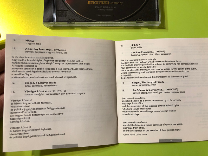 Tibor Szemző & Péter Forgács: Örvény Oratórium / Free Fall Oratorio – Rare Multimedia CD (ÖrvényOratórium)