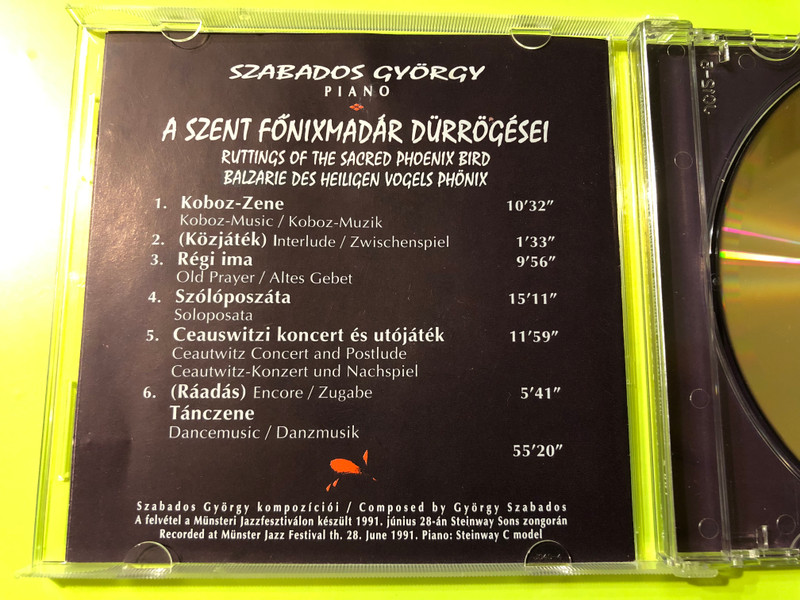 Szabados György: A SZENT FŐNIXMADÁR DÜRRÖGÉSEI (Ruttings of the Sacred Phoenix Bird) CD (SzabadosGyörgy02)