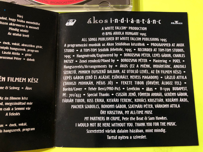 Tribal Beats & Poetic Rock: Ákos - Indiántánc (Indian Dance) CD (743213150628)