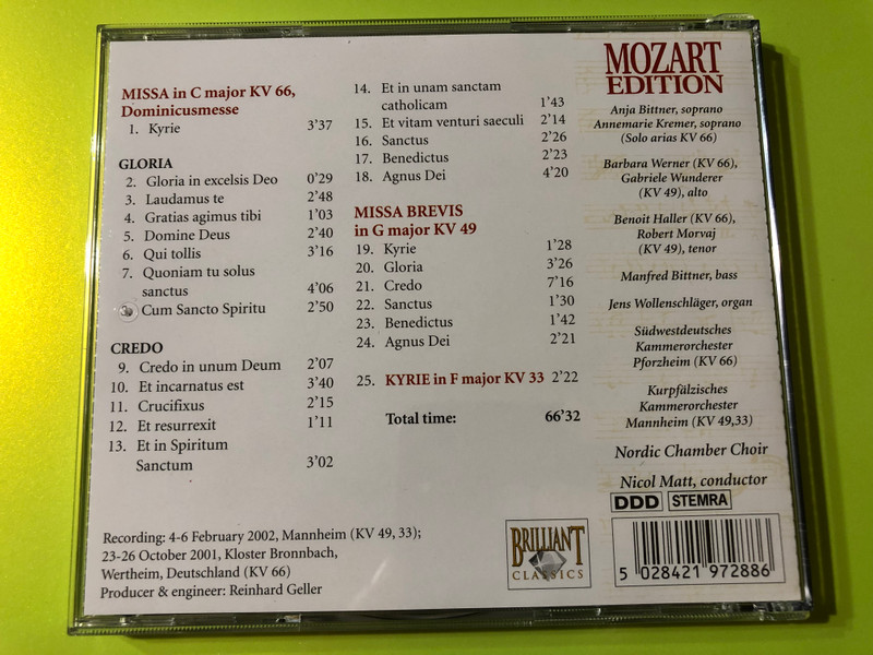 Mozart: Dominicusmesse & Salzburg Sacred Works – Choral Brilliance CD (5028421972886)