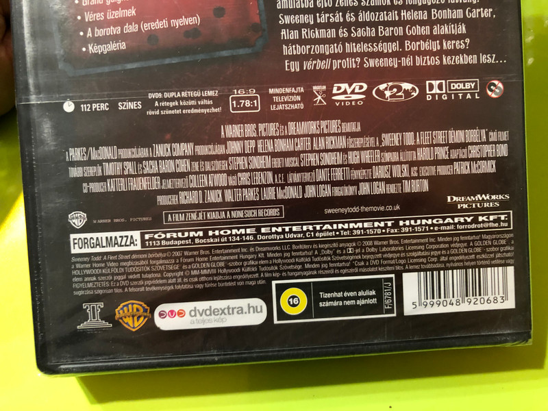 Sweeney Todd: The Demon Barber of Fleet Street – 2 DVD Disc Hungarian Extra Edition (5999048920683)