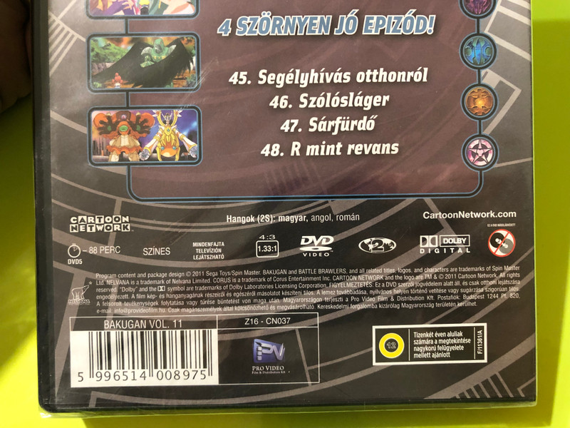 Bakugan: Battle Brawlers Vol. 11 – 4 Monstrously Good Episodes! DVD (5996514008975)