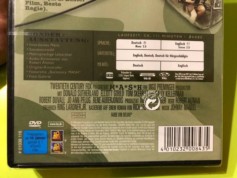 MASH (1970 Movie) – Robert Altman's Iconic Anti-War Satire (German DVD Edition) (4010232008435)